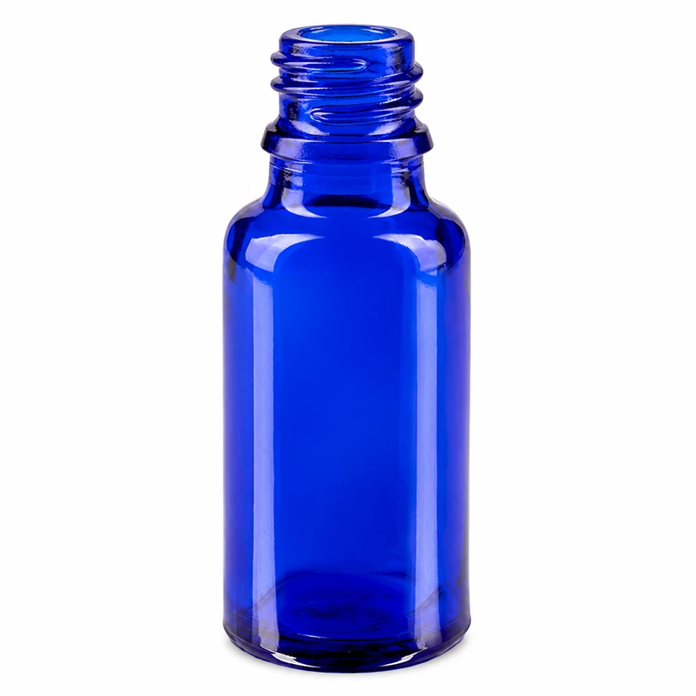 Frasco de farmácia azul de 20 ml em ApoGlas de alta qualidade para medicamentos e tinturas
