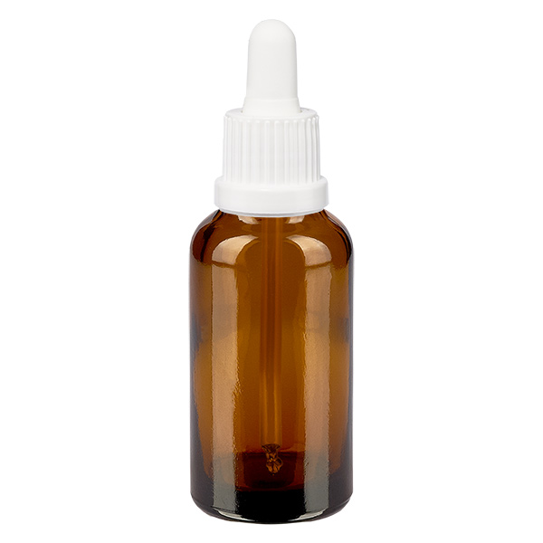 Frasco pipeta de 30 ml branco com fecho inviolável BrownLine UT18/30