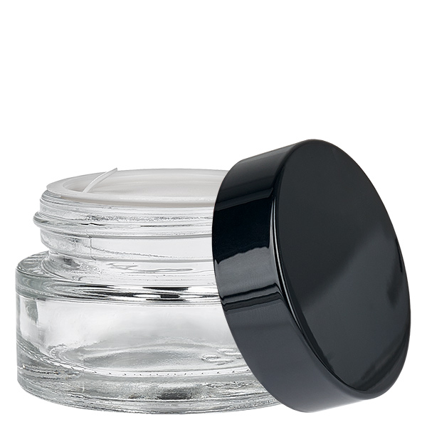 Frasco de vidro transparente de 20 ml com tampa de inserção UNiTWIST Frasco de vidro transparente de 20 ml com tampa de inserção UNiTWIST