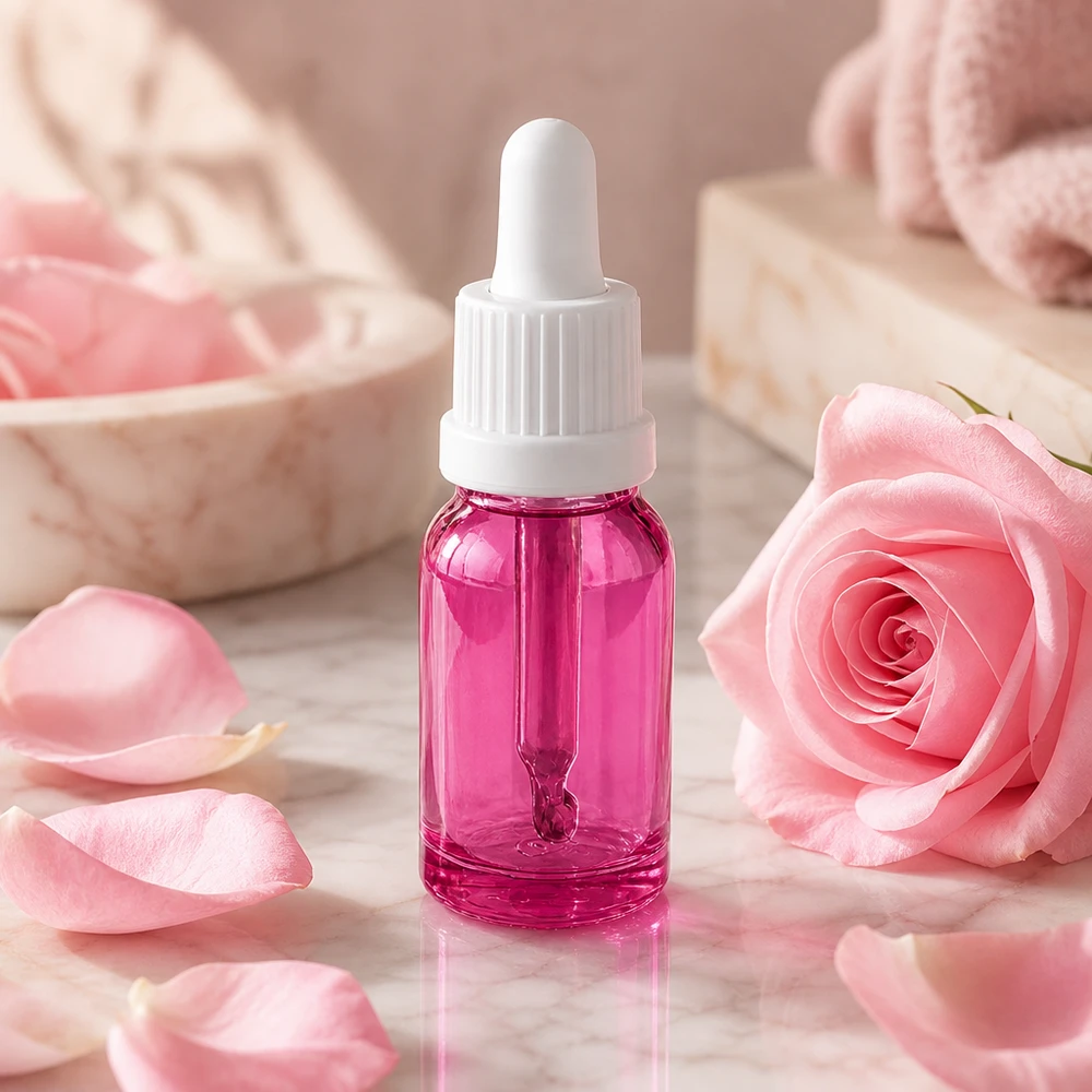 Frasco de pipeta de 10 ml com tampa de rosca branca Originality PurpleLine UT18/10 Frasco conta-gotas compacto de 10 ml em violeta com pipeta de precisão OV PurpleLine UT18/10