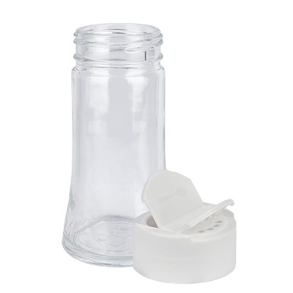 Frasco para sal/especiarias de 95 ml com espalhador duplo, branco Frasco para sal/especiarias de 95 ml com espalhador duplo, branco