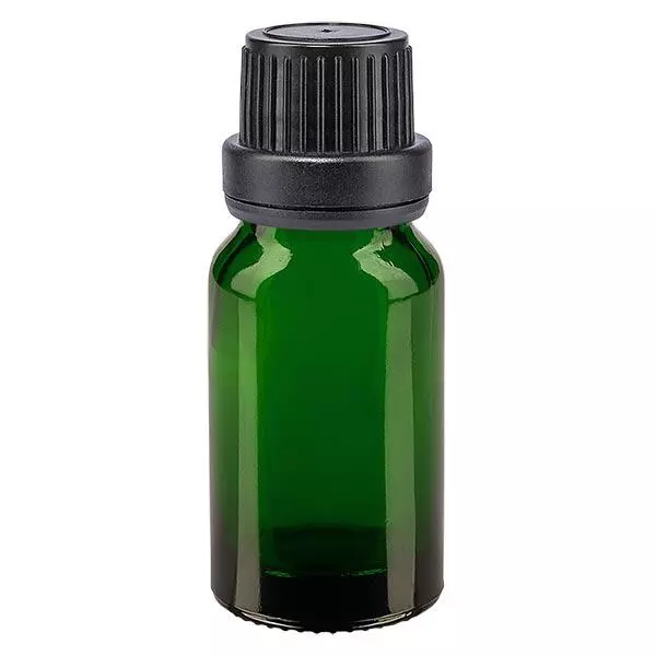 Frasco de farmácia verde 10ml tampa de rosca preta vedação inviolável Frasco de farmácia verde 10ml tampa de rosca preta vedação inviolável