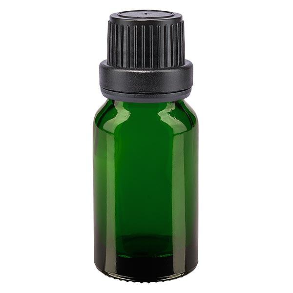 Frasco de farmácia verde 10ml tampa de rosca preta vedação inviolável Frasco de farmácia verde 10ml tampa de rosca preta vedação inviolável
