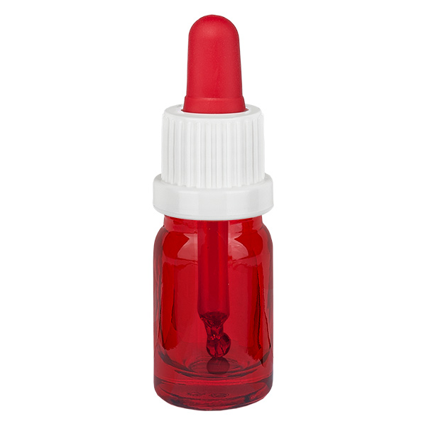Frasco pipeta de 5ml branco/vermelho tampa inviolável RedLine UT18/5