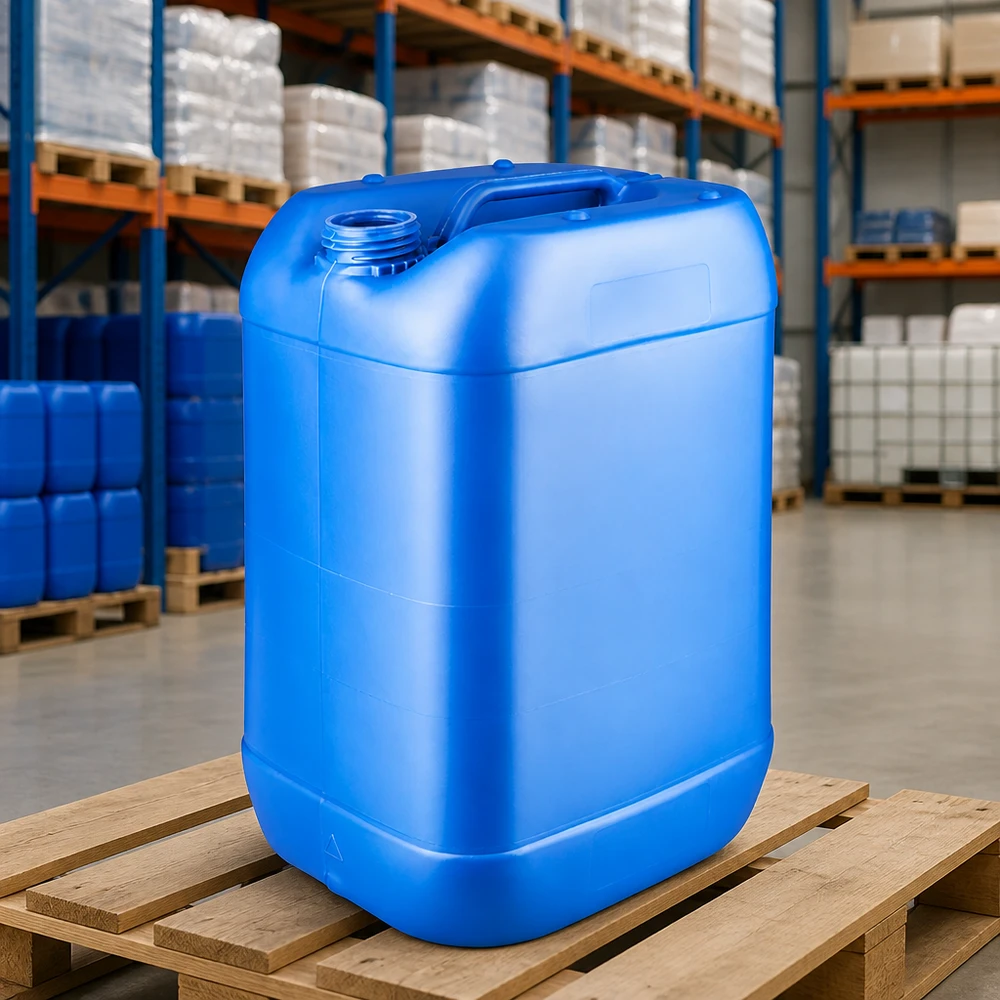 Recipiente empilhável de 25 litros, azul, sem tampa, para produtos químicos, água e combustíveis