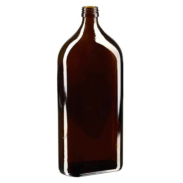 Frasco Meplat de 1000 ml castanho PP28 Frasco Meplat de 1000 ml castanho PP28