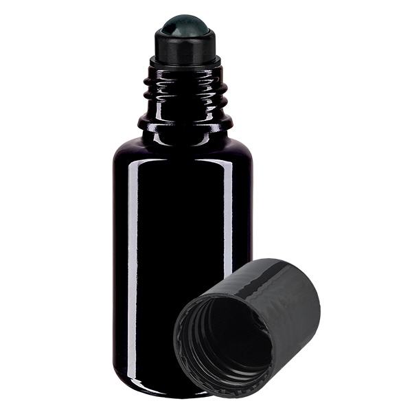 Frasco de farmácia violeta 20ml roll-on cap preto