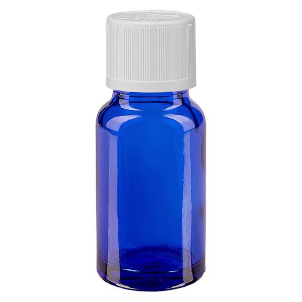 Frasco de farmácia azul 10ml tampa de rosca branca padrão resistente a crianças