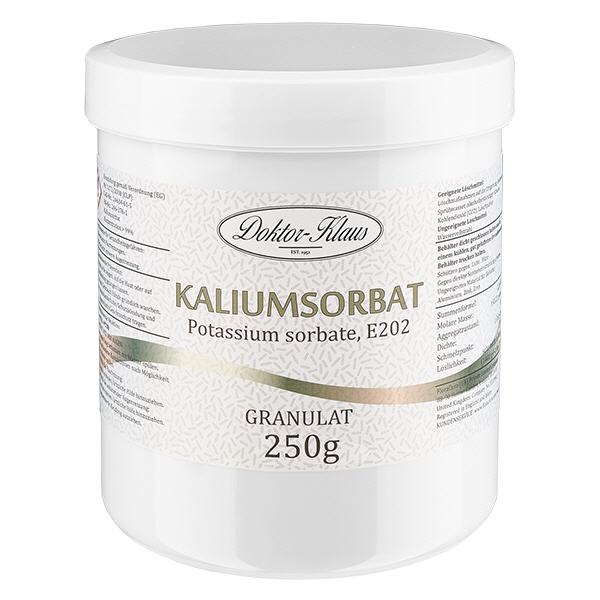 Sorbato de potássio (sorbato de potássio) 250g Doktor-Klaus Sorbato de potássio (sorbato de potássio) 250g Doktor-Klaus