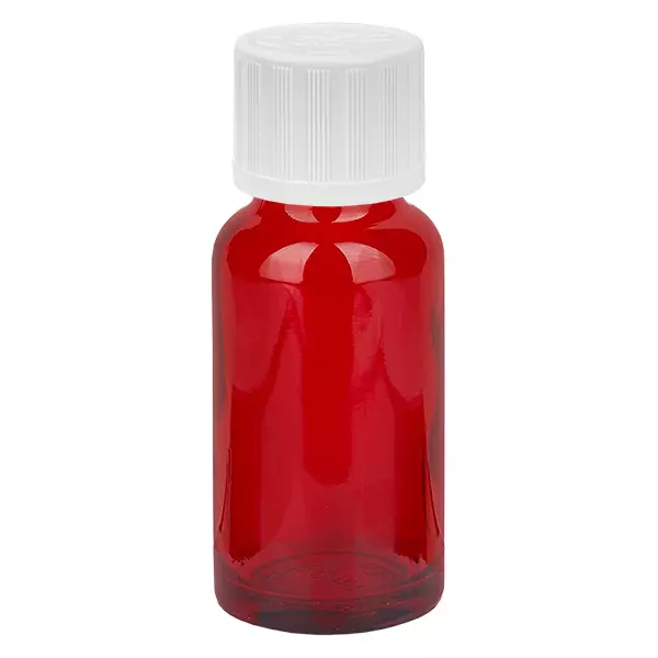 Frasco de 20 ml com tampa de rosca de 11 mm branca padrão resistente a crianças RedLine UT18/20 Frasco de 20 ml com tampa de rosca de 11 mm branca padrão resistente a crianças RedLine UT18/20