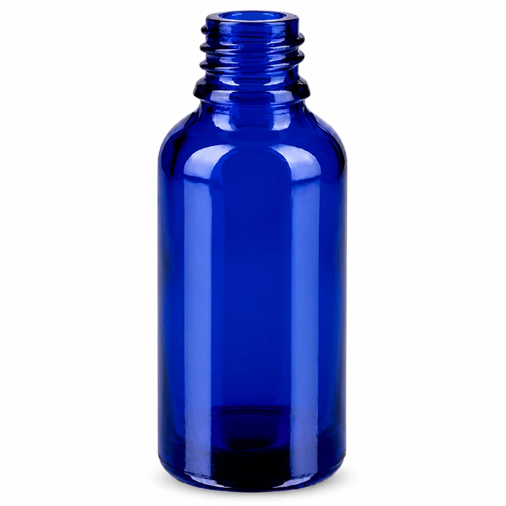 Frasco de vidro roll-on 30ml em azul cobalto STD BlueLine UT18/30 para óleos essenciais