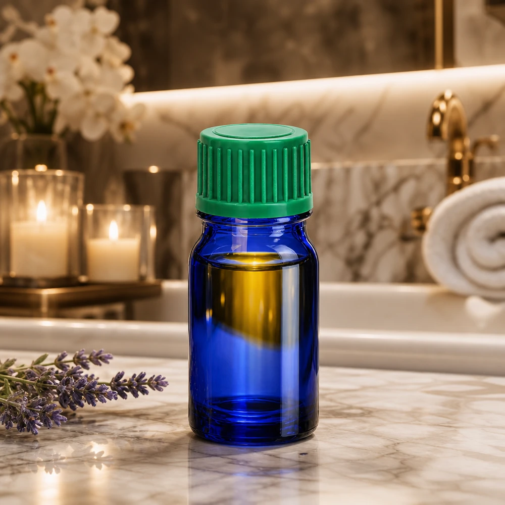 Frasco conta-gotas de 5 ml com tampa estriada para uma aderência segura e armazenamento à prova de fugas