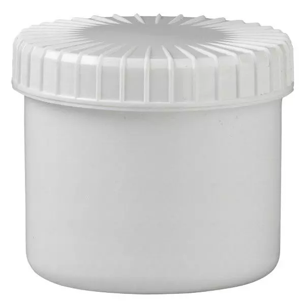 Frasco branco com tampa de rosca 135 ml com tampa ranhurada