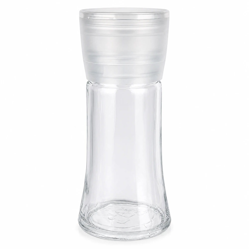 Frasco para sal/especiarias de 95 ml com moinho Vario branco Frasco vazio para sal e especiarias de 95 ml com moinho de plástico branco Vario, em vidro transparente