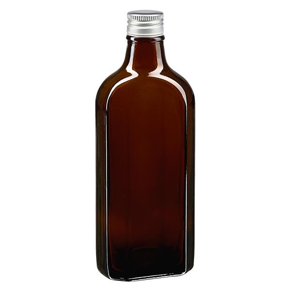 200 ml Meplat castanho com tampa de alumínio prata PP22