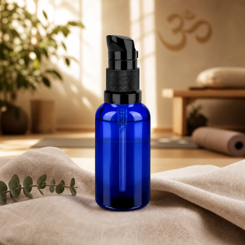 Frasco doseador de 30 ml com rosca STD preta UT18/30 para enchimento de cosméticos profissionais