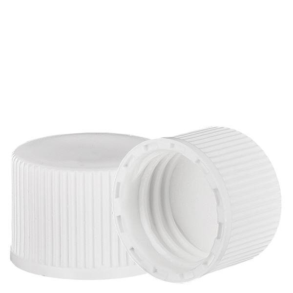 Tampa de rosca branca com incrustação PE