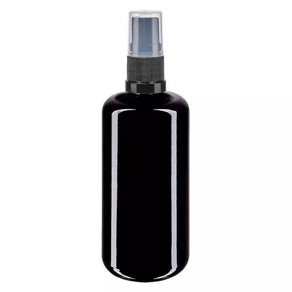 Frasco de farmácia violeta 200ml spray top preto