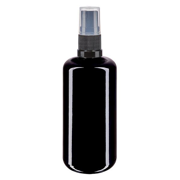 Frasco de farmácia violeta 200ml spray top preto