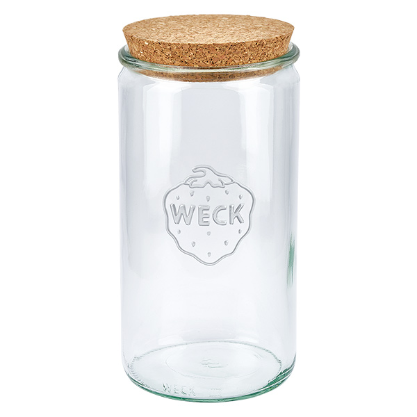 Frasco cilíndrico de 1590ml WECK RR100 com cortiça natural