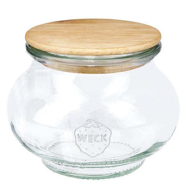 Frasco de jóias WECK RR60 de 220ml com tampa de madeira