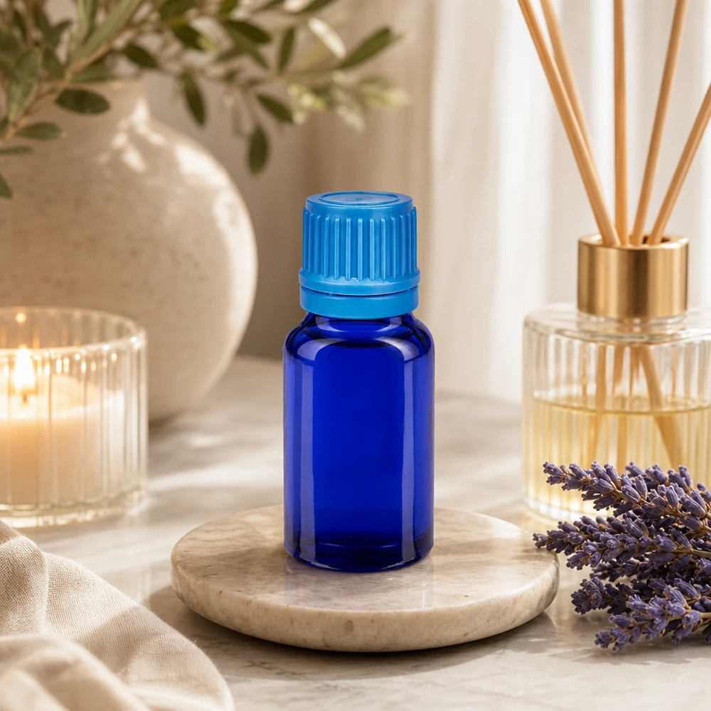Frasco de vidro BlueLine de 10 ml de alta qualidade com proteção UV para uma qualidade de produto duradoura