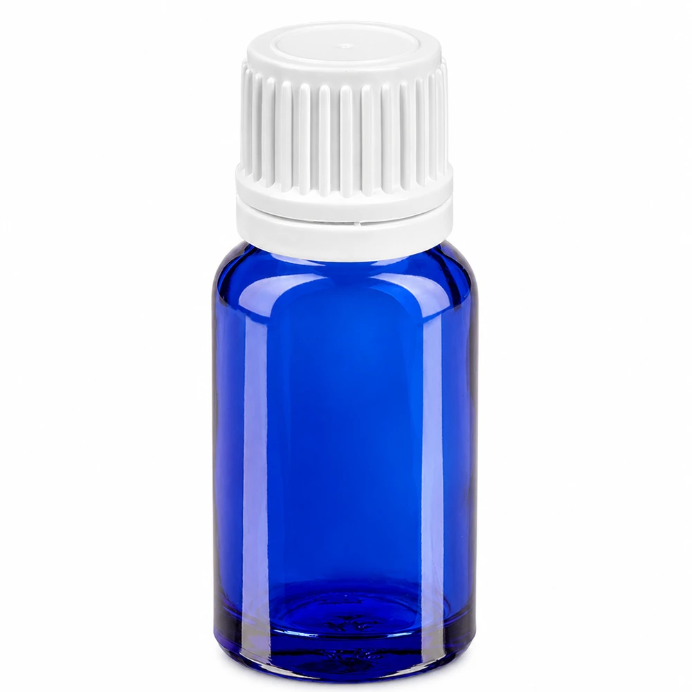 Frasco de 10 ml com tampa de rosca de 11 mm branco com fecho inviolável BlueLine UT18/10