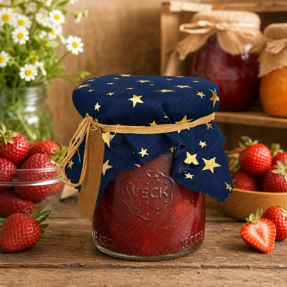 Pano de cozinha azul "estrelas" 15cm quadrado