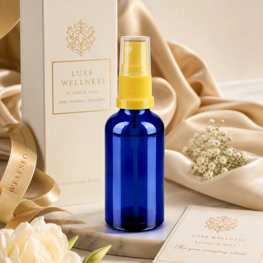 Frasco de spray STD BlueLine 50ml com rosca UT18 - qualidade profissional para bem-estar e aromaterapia