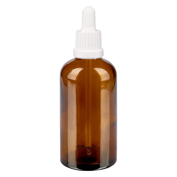 Frasco pipeta de 100 ml branco com fecho inviolável BrownLine UT18/100