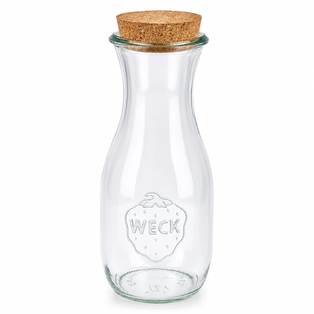 Garrafa de sumo WECK 530ml em vidro com rolha natural RR60 transparente frasco de conserva vazio frasco de armazenamento