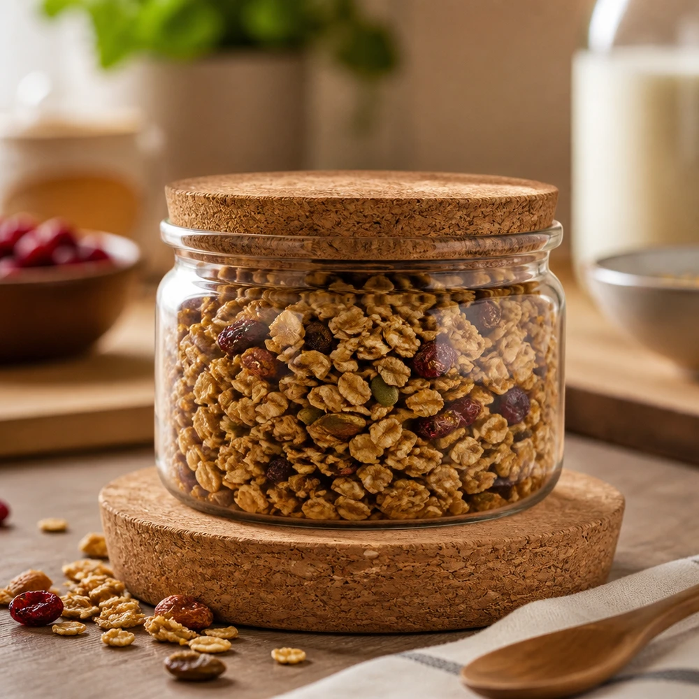 WECK RR100 aplicação de cortiça Frasco de armazenamento de muesli com frutos secos armazenamento hermético tampa de cortiça 94mm