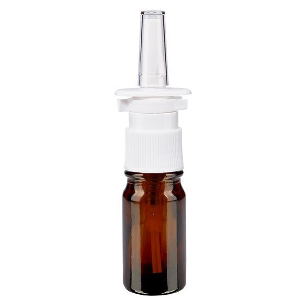 Frasco de farmácia castanho 5ml spray nasal branco standard Frasco de farmácia castanho 5ml spray nasal branco standard