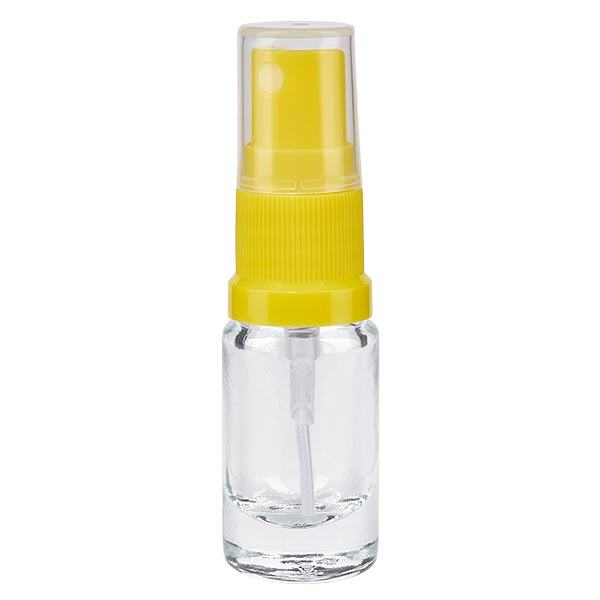 Frasco de farmácia transparente 5ml tampa de spray amarelo