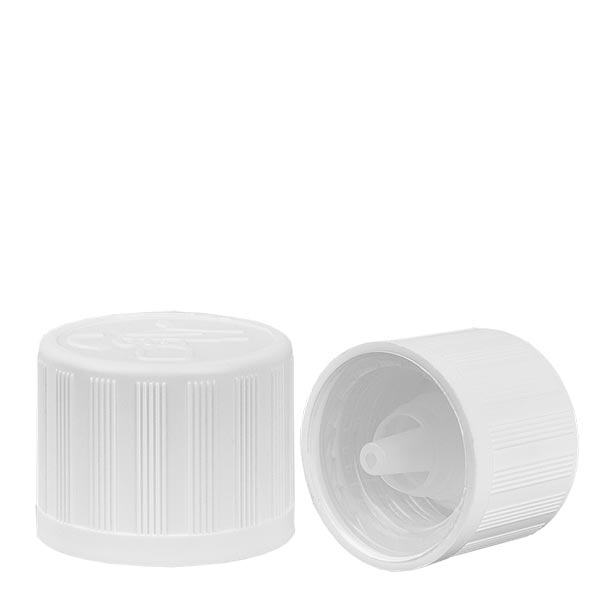 Tampa de conta-gotas branca 18mm resistente a crianças Tampa de conta-gotas branca 18mm resistente a crianças