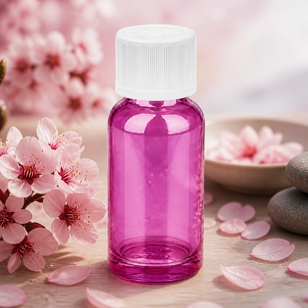 Frasco conta-gotas compacto de 20 ml em cor-de-rosa com tampa STD KiSi para aplicações de aromaterapia
