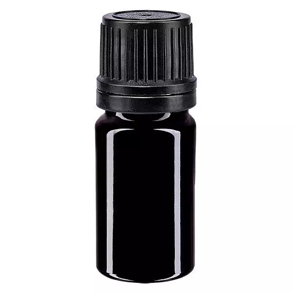 Frasco de farmácia violeta 5ml tampa conta-gotas anel de vazamento 1mm preto fecho inviolável Frasco de farmácia violeta 5ml tampa conta-gotas anel de vazamento 1mm preto fecho inviolável
