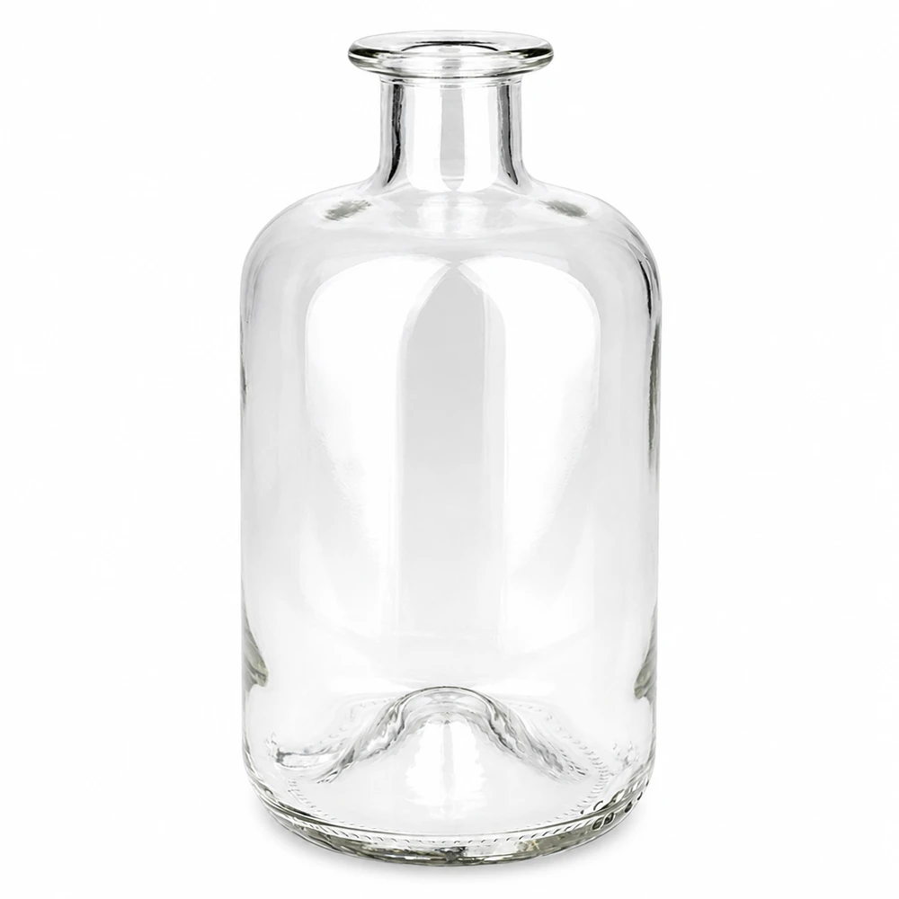 Frasco de vidro de 500 ml Luna transparente sem tampa Frasco farmacêutico UNiTWIST redondo com gargalo estreito