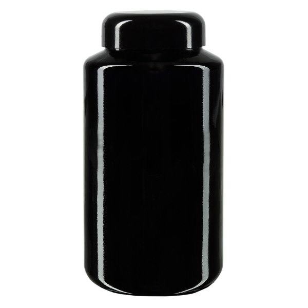 Frasco de boca larga de vidro violeta 500ml, com tampa preta Frasco de boca larga de vidro violeta 500ml, com tampa preta