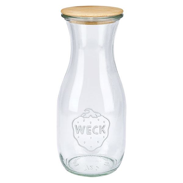 Frasco de sumo de 530 ml WECK RR60 com tampa de madeira