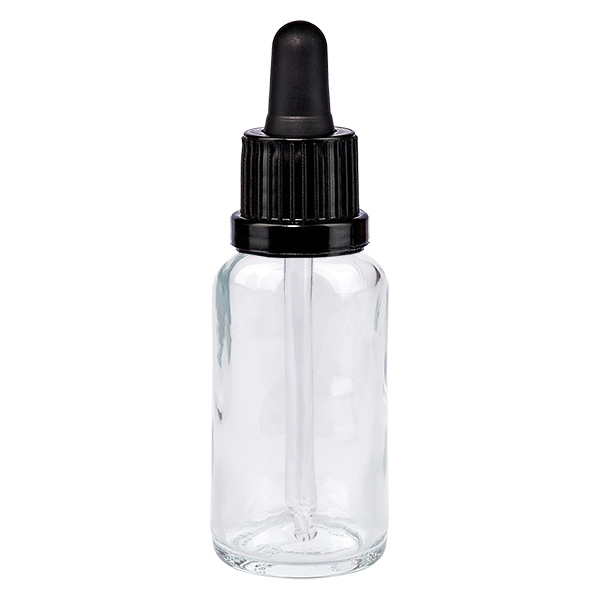 Frasco pipeta de 20 ml preto com tampa inviolável ClearLine UT18/20 Frasco pipeta de 20 ml preto com tampa inviolável ClearLine UT18/20