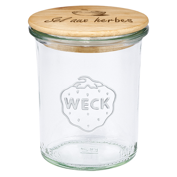 Boina em madeira "Sel aux herbes" com verniz WECK invertido Boina em madeira "Sel aux herbes" com verniz WECK invertido
