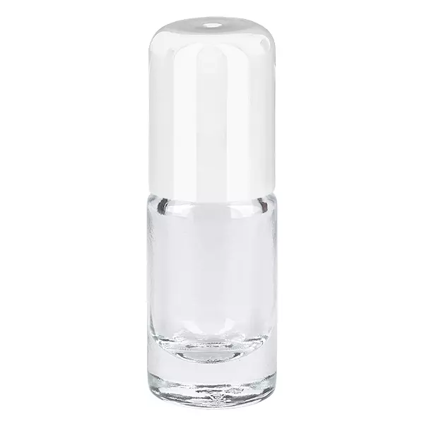 Frasco de farmácia transparente 5ml tampa roll-on branca Frasco de farmácia transparente 5ml tampa roll-on branca