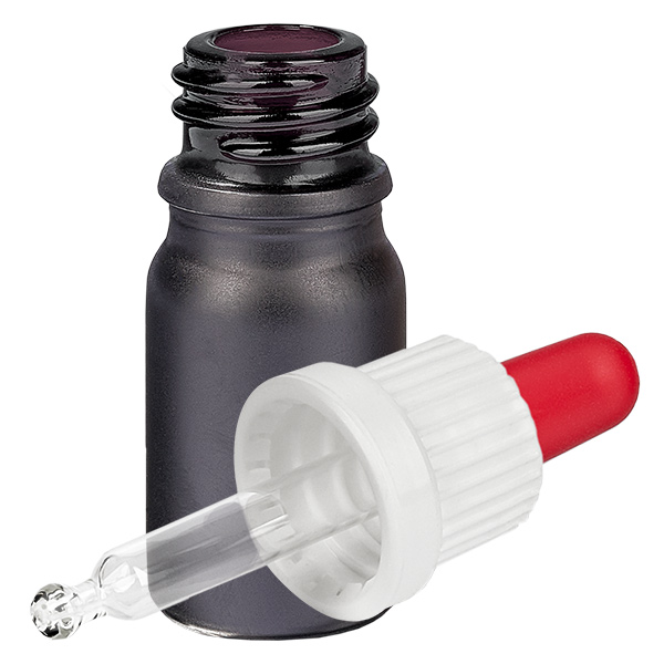 Frasco pipeta de 5ml branco/vermelho com fecho inviolável BlackLine UT18/5 Frasco pipeta de 5ml branco/vermelho com fecho inviolável BlackLine UT18/5