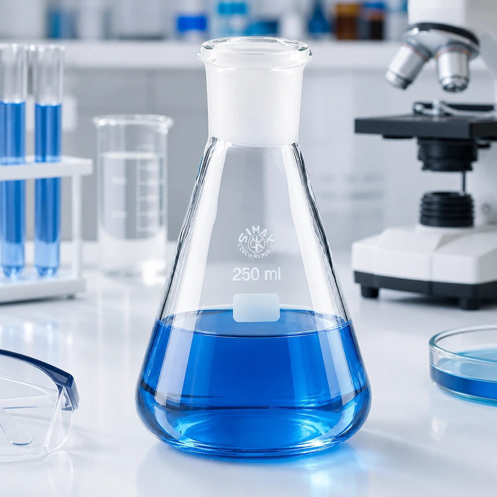 Frasco Erlenmeyer 250ml com junta esmerilada standard (29/32)