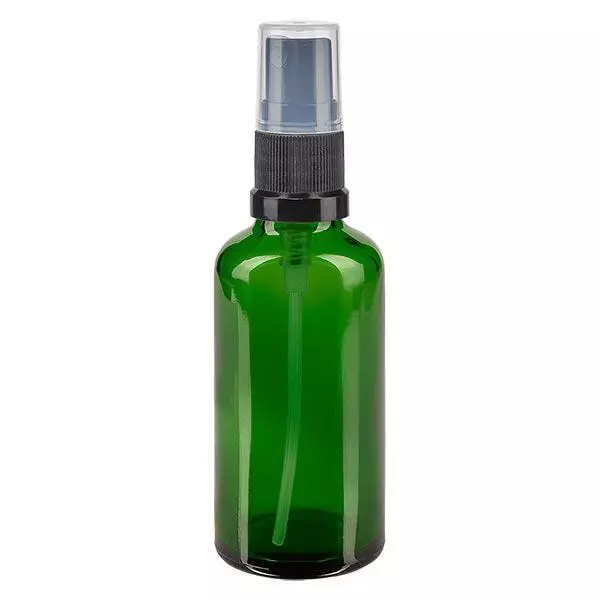 Frasco de farmácia verde 50ml spray top preto Frasco de farmácia verde 50ml spray top preto