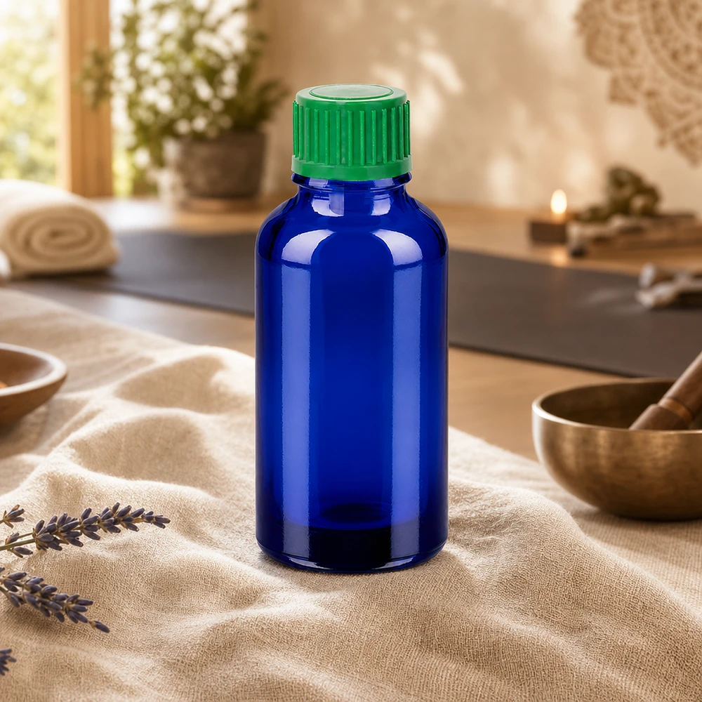 Frasco compacto de 30 ml com conta-gotas BlueLine para aplicações de aromaterapia e cosméticos DIY