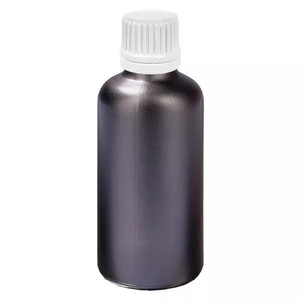 Frasco conta-gotas de 50ml 0,7mm branco tampa inviolável BlackLine UT18/50