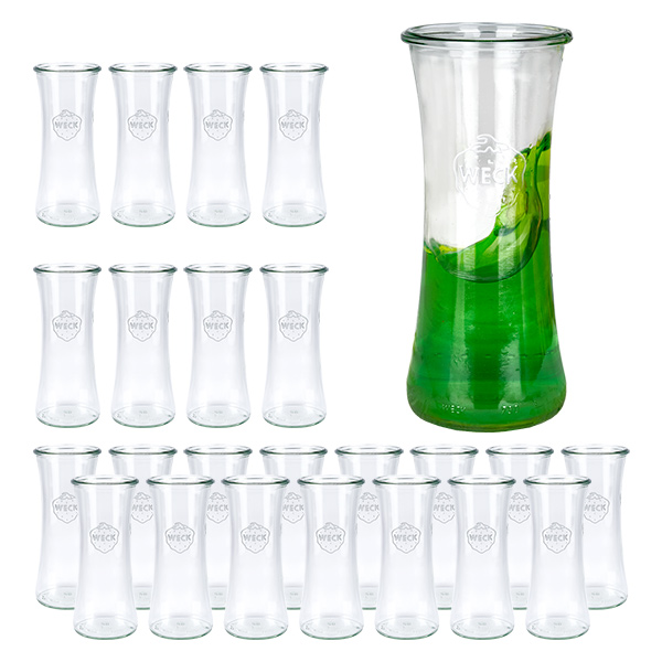 Conjunto de 24 frascos Weck 700 ml frasco de delicatessen redondo Conjunto de 24 frascos Weck 700 ml frasco de delicatessen redondo