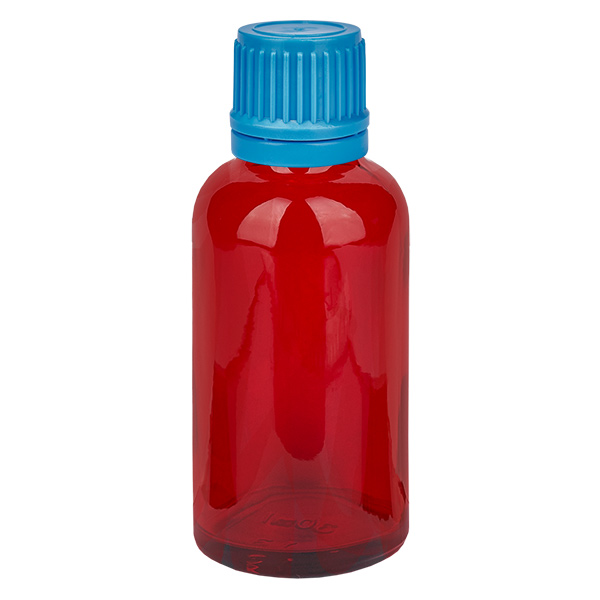 Frasco de 30 ml com tampa de rosca de 11 mm azul tampa inviolável RedLine UT18/30